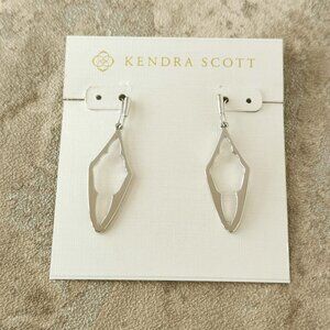 Kendra Scott Silver Elongated Abbie Open Frame Earrings Genuine
